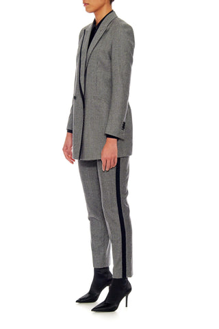 Marseille - Relaxed fit wool suit jacket in black and white houndstooth