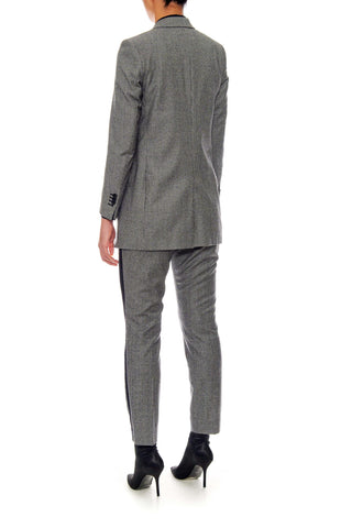 Marseille - Relaxed fit wool suit jacket in black and white houndstooth