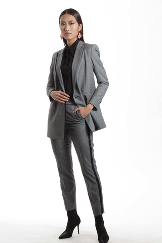 Marseille - Relaxed fit wool suit jacket in black and white houndstooth
