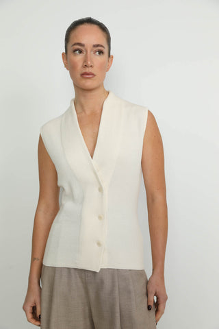 Arbon Waistcoat - Arbon White Knit Waistcoat