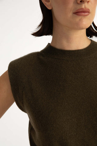 Malmo Knit Top - Sleeveless knit in verdigris green