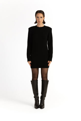 Kumla Knit Dress - Knit mini dress in black