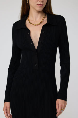 Haarlem Dress - Polo collar knit midi dress