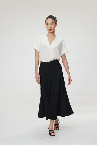 Perugia Skirt - Midi A-line skirt in black