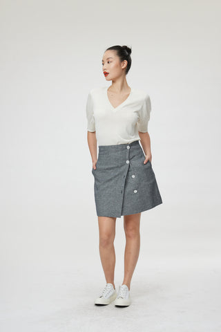 Venice Skirt - Wrap skirt in navy/white