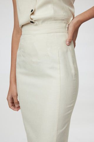 Piacenza Skirt - Pencil skirt in off white