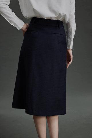 Fafe Skirt - A-line skirt in blue basketweave