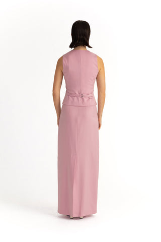 Kalmar Skirt - High-waisted maxi skirt in powder pink