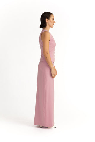 Kalmar Skirt - High-waisted maxi skirt in powder pink