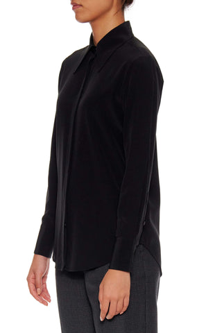 Montrieul - Button-down long sleeve blouse in black