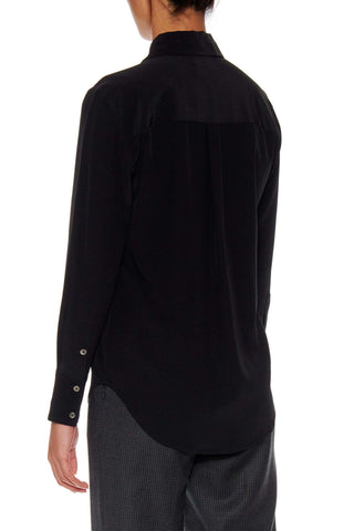 Montrieul - Button-down long sleeve blouse in black