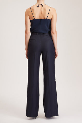 Bordeaux Trouser - Flared trousers in navy pure wool