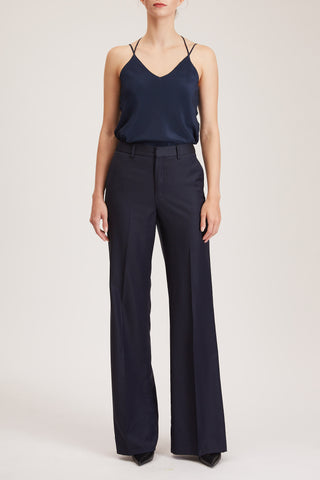 Bordeaux Trouser - Flared trousers in navy pure wool