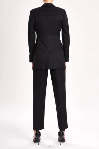 Dunkrik Trouser - High-waisted slim cigarette trousers in black wool