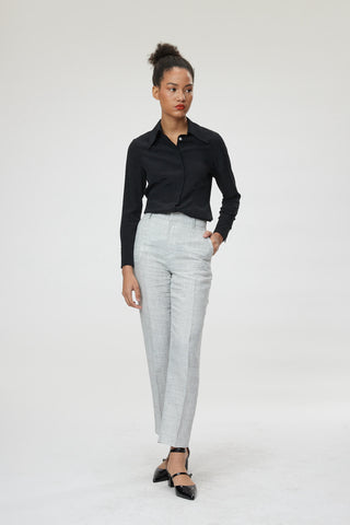 Dunkrik Trouser - High-waisted   cigarette trousers in grey