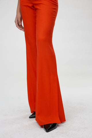 Emilia Trouser - Slim-fit bootcut trousers in poppy red