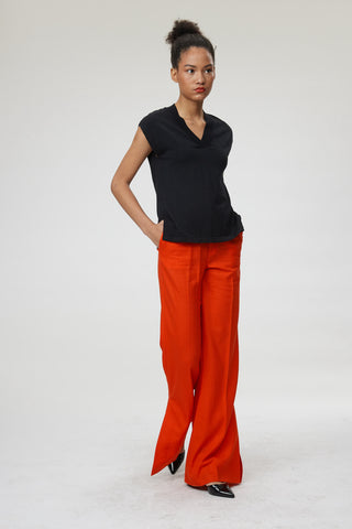 Emilia Trouser - Slim-fit bootcut trousers in poppy red