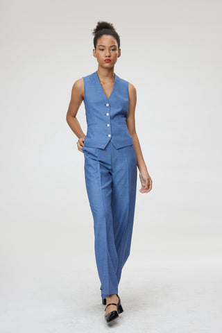 Forli Trouser - Wide leg trousers in royal blue