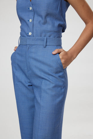 Forli Trouser - Wide leg trousers in royal blue