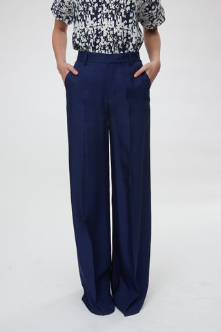 Modena Trouser - Palazzo fluid trousers in navy