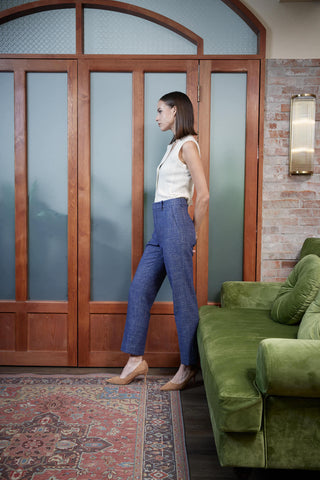 Castelo Branco Trousers - Straight leg trousers in mini check