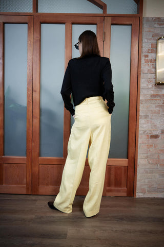 Siena Trouser - Wide leg trousers in ochre yellow