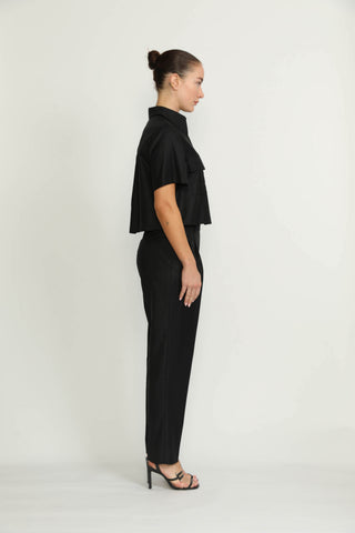 Carouge Trousers - Carouge Deep Black Cropped Trousers