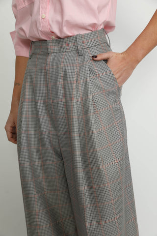 Siena Trousers - Siena Wide Leg Trousers in Grey Princess Check