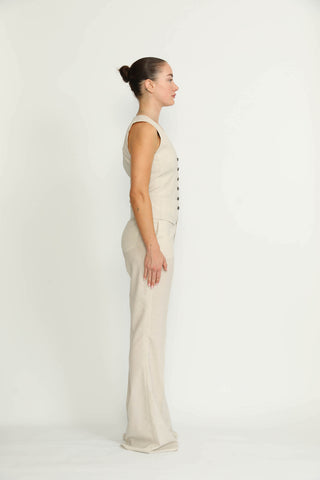 Sursee Trousers - Sursee Bell Bottom Flared Vanilla White Trousers