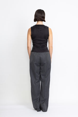 Blackpool Limited Edition Trousers - Wide-leg trousers in black pinstripe