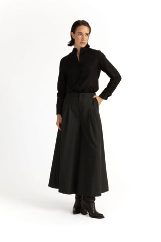 Borgholm Trousers - Wide-leg tent trousers in black