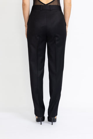 Castelo Limited Edition Trousers - Straight-leg tuxedo trousers in black