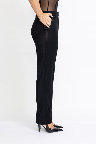 Castelo Limited Edition Trousers - Straight-leg tuxedo trousers in black