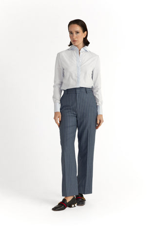 Manchester Trousers - Straight-leg trousers sky blue pinstripe