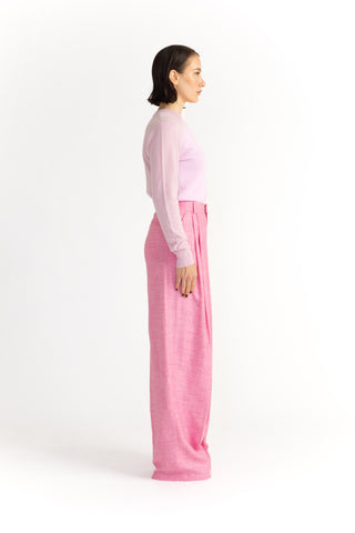 Siena Trousers - Double pleat trousers in pink