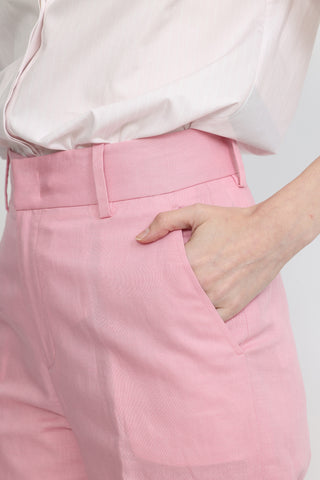 Manchester Trousers - Straight-leg trousers in pink linen