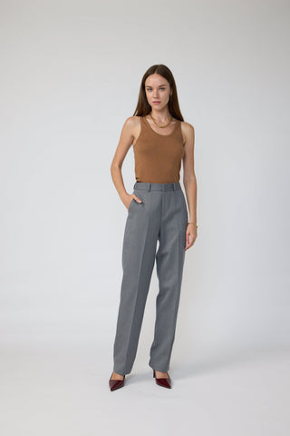 Ede Trousers - Tapered trousers in grey twill