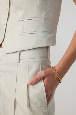 Parma 2.0 Trousers - Pleated wide Leg trousers in vanilla white