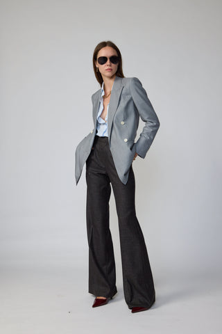 Bordeaux Trousers - Bootcut trousers in brown glenchek