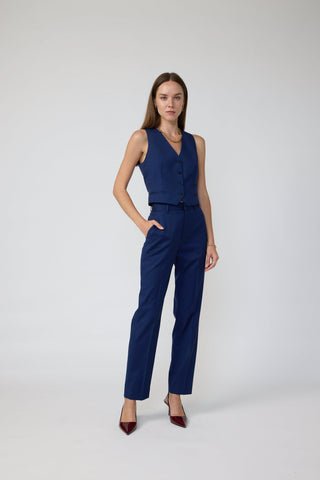 Castelo Branco Trouser - Slim Fit Trousers in navy