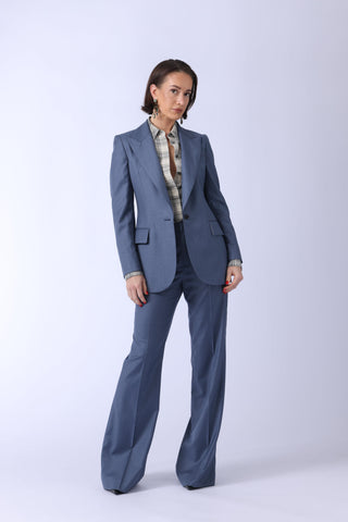 Bordeaux Trousers - Bootcut trousers in dusty blue