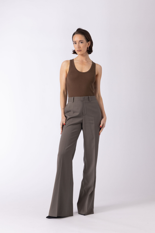 Bordeaux Trousers - Bootcut trousers in brown