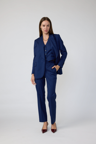 Canberra Jacket - Shawl lapel jacket in navy