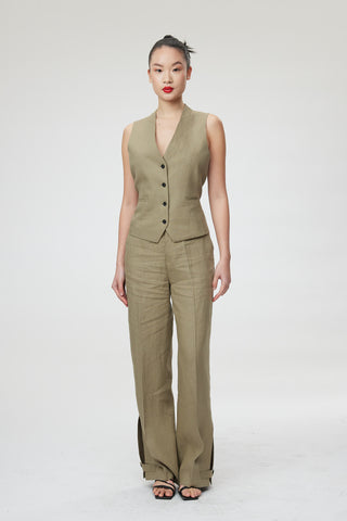 Ferrara Waistcoat - Classic waistcoat in khaki green