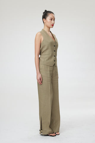 Ferrara Waistcoat - Classic waistcoat in khaki green