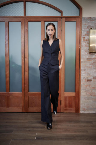 Maia Waistcoat - Waistcoat in charcoal pinstripe