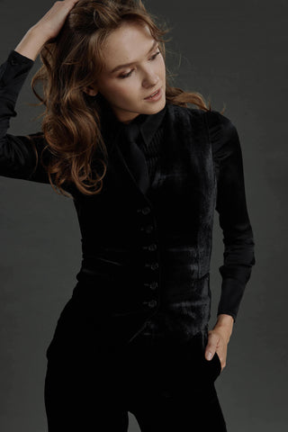 Maia - Limited Edition Waistcoat - Waistcoat in black velvet