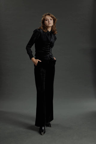 Maia - Limited Edition Waistcoat - Waistcoat in black velvet