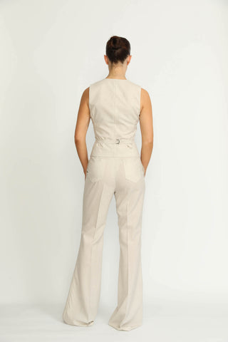 Maia Waistcoat - Maia Vanilla White Fitted Waistcoat