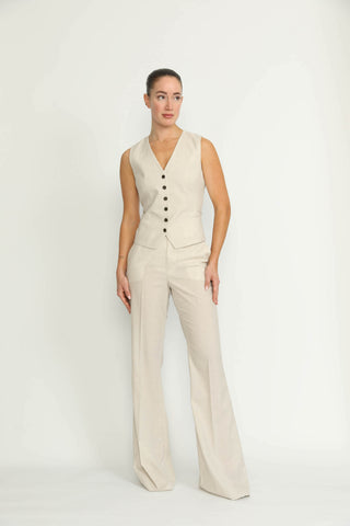 Maia Waistcoat - Maia Vanilla White Fitted Waistcoat